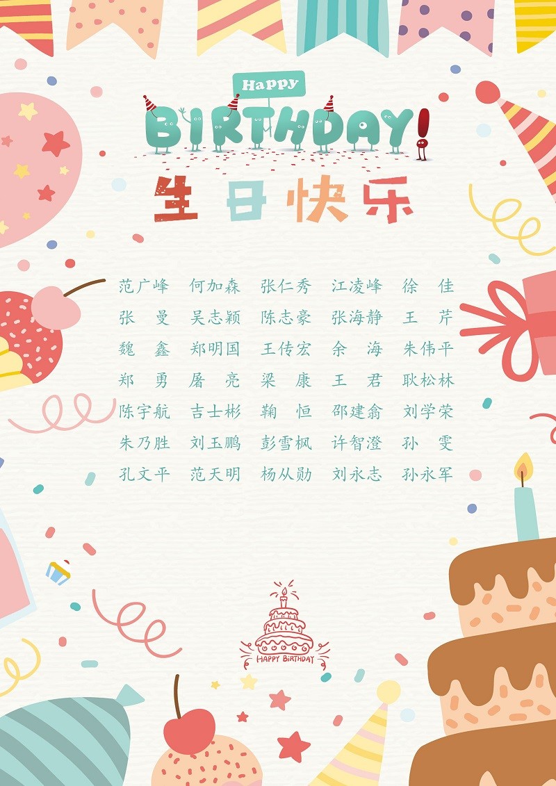 【生日祝福】恭祝11月生日的員工生日快樂！